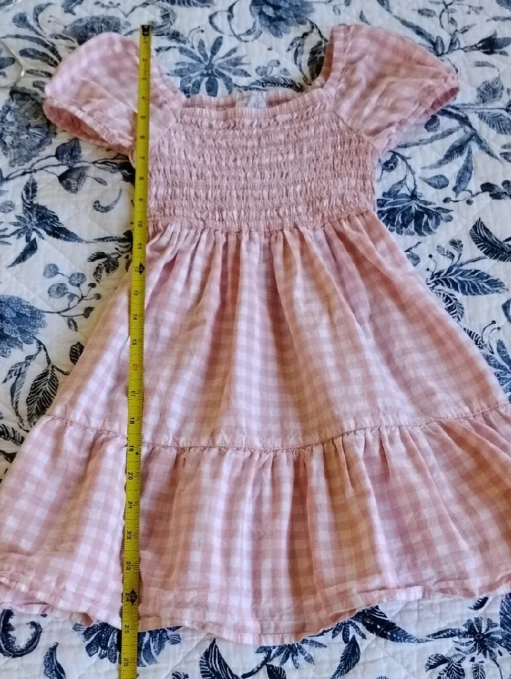 The Children's Place Pink Gingham Smocked Kids Dress